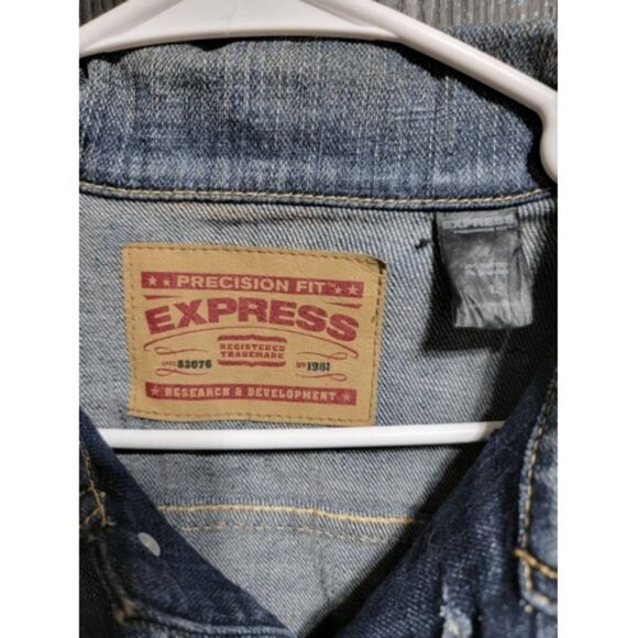 Express "Precision Fit" Jean Jacket SZ L #056 - Picture 3 of 4